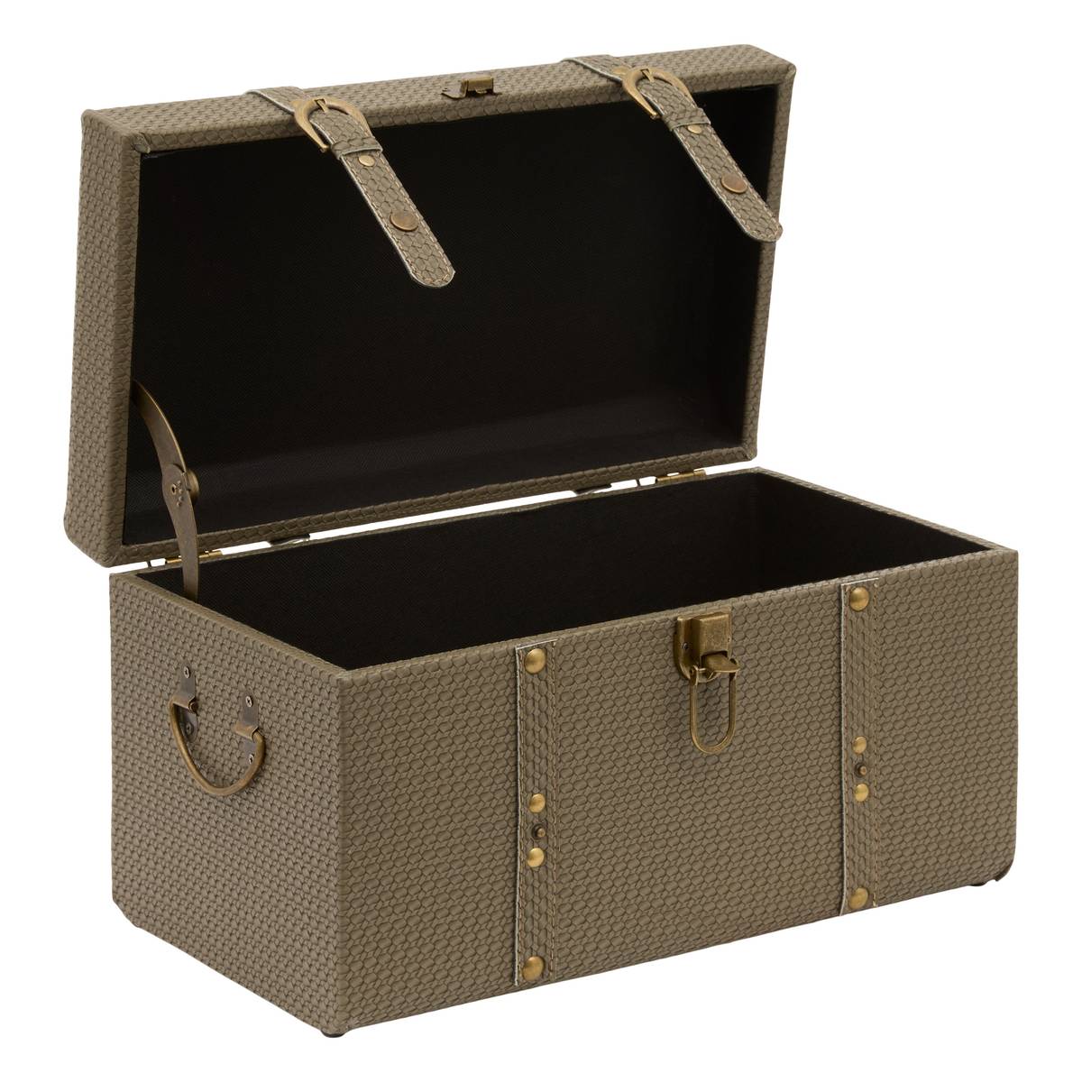 Set of 3 rectangular trunks "Bonie" Khaki green, L.44/51.5/60 cm Khaki green