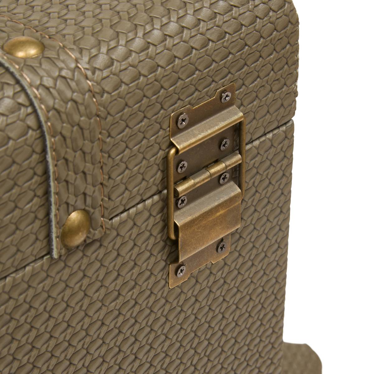Set of 3 rectangular trunks "Bonie" Khaki green, L.44/51.5/60 cm Khaki green