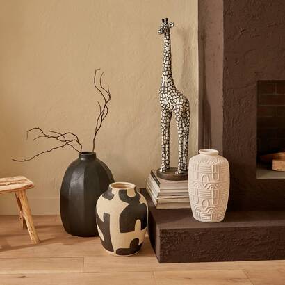 Vase "nyero" black, h.42 cm