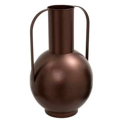 Vase "barrel" steel, chocolate, h.42.5 cm