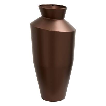 Vase "barrel" steel, chocolate, h.40 cm