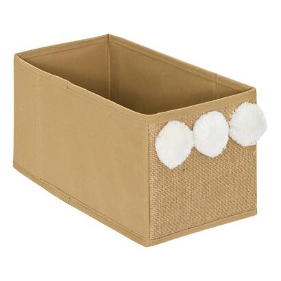 Foldable rectangular storage box "yuki" beige, 29x14 cm