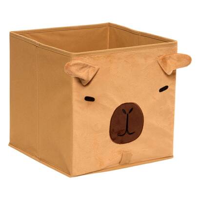 Foldable square storage box "joey" brown, 29x29 cm