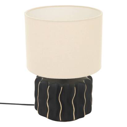 Lamp "malya" linen, black, h.35 cm