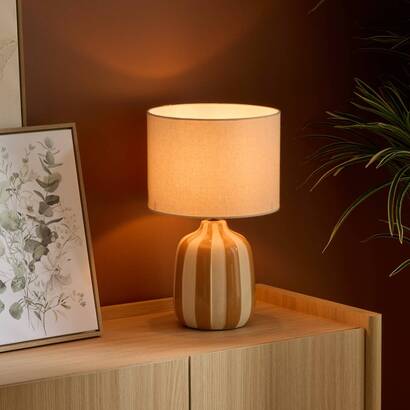 Lamp "vilma" linen, ochre, h.41.5 cm