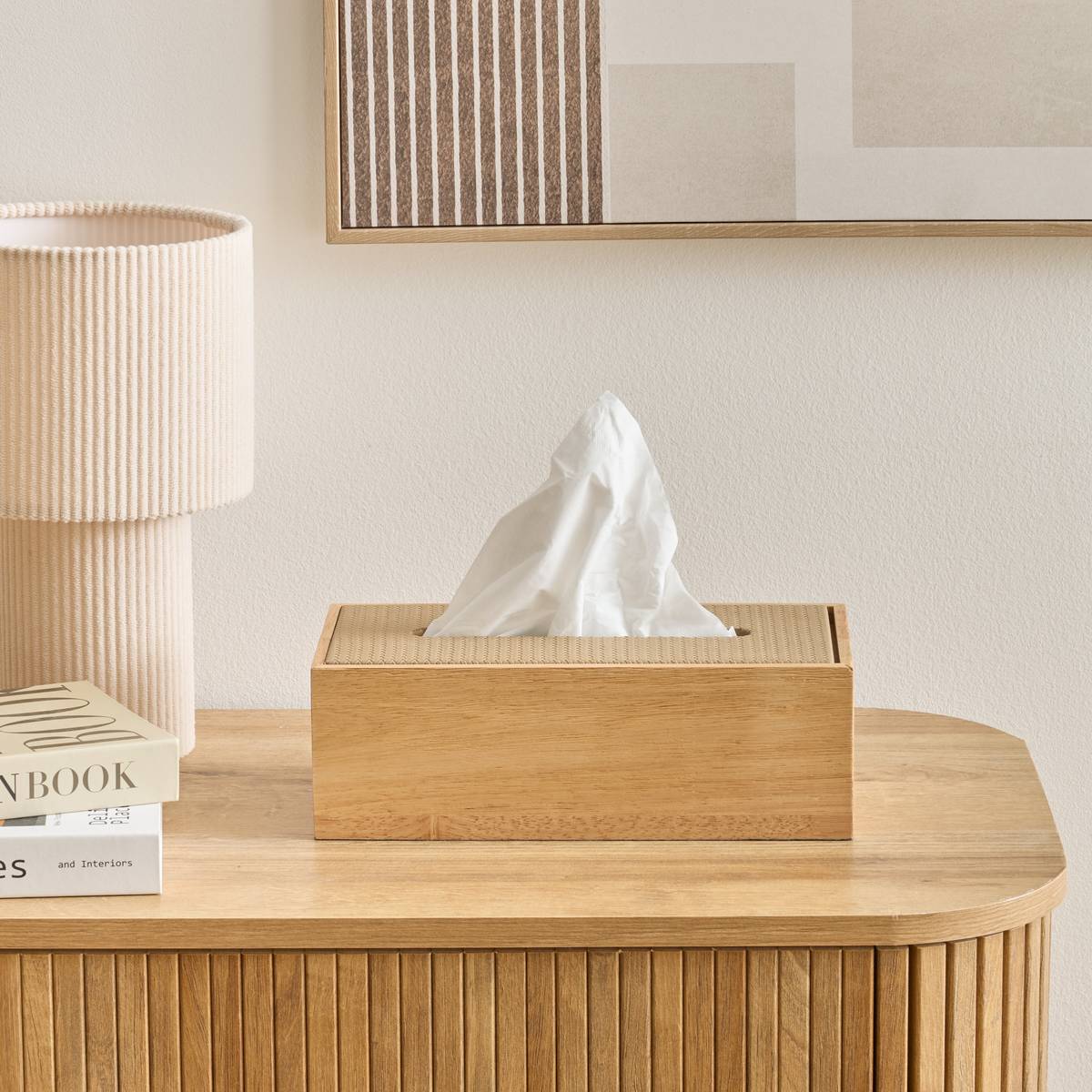 Tissue box "Bonie" Hevea wood, Beige, 27x14 cm Beige