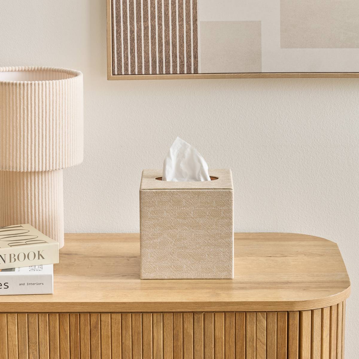 Tissue box "Whisky" Cream, 14.2x14 cm Cream