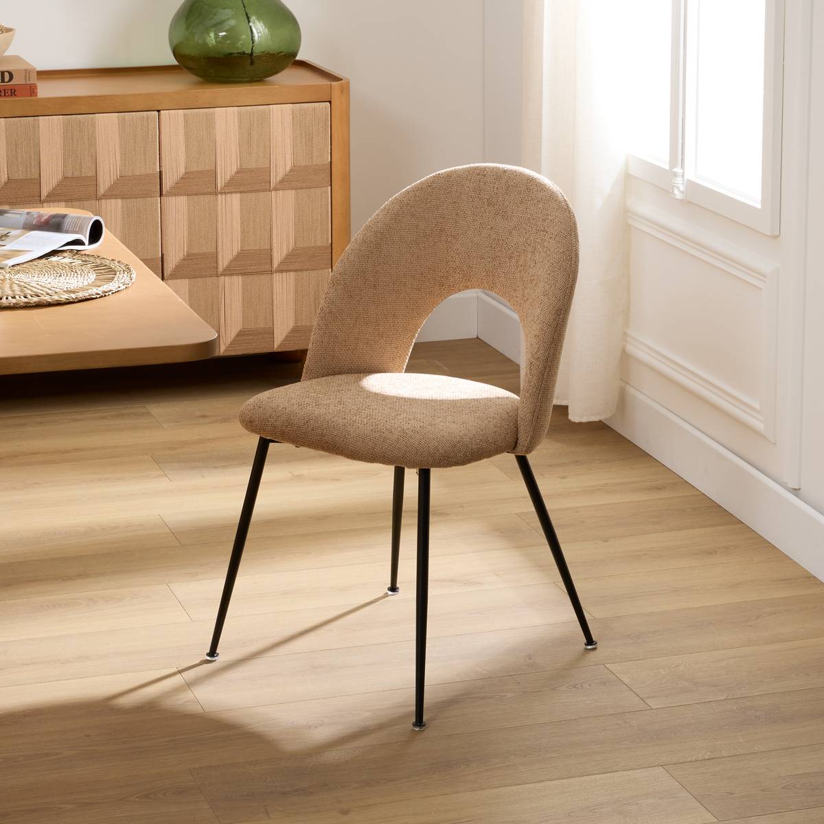 Chair "Raven" Steel, Cream Cream
