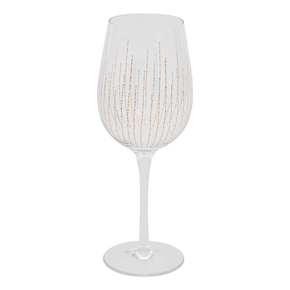 Set of 4 wine glasses "Lunis" 380 ml, Glass, Gold Gold