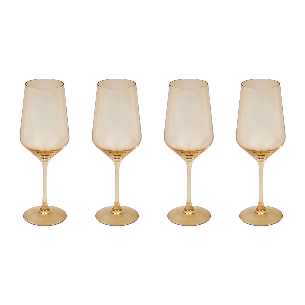Set of 4 wine glasses "Ambre" 420 ml, Glass, Amber Amber