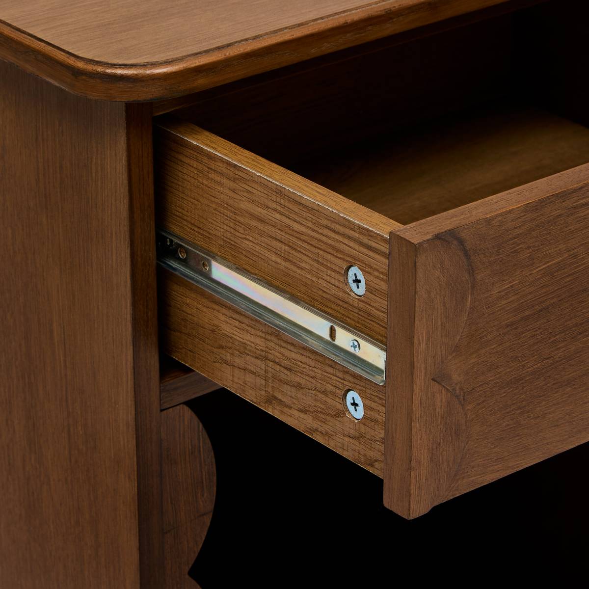 Rectangular bedside table 1 drawer "Mona" Brown, 44.5 x 40 cm Brown