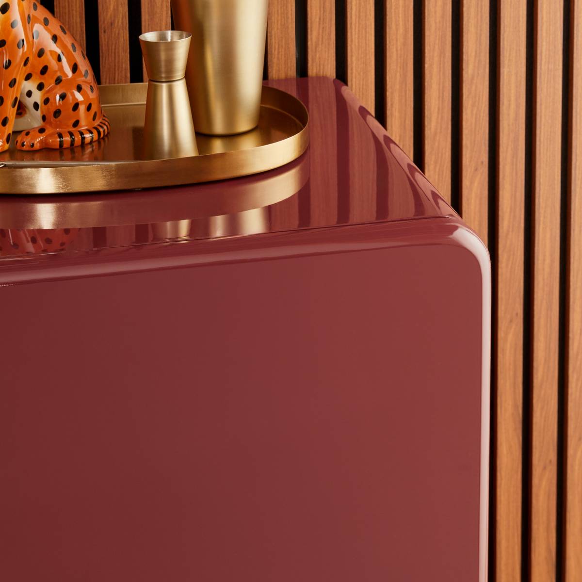Square sideboard with 2 doors and 1 shelf "Douglas" Burgundy, 80x80 cm Bordeaux