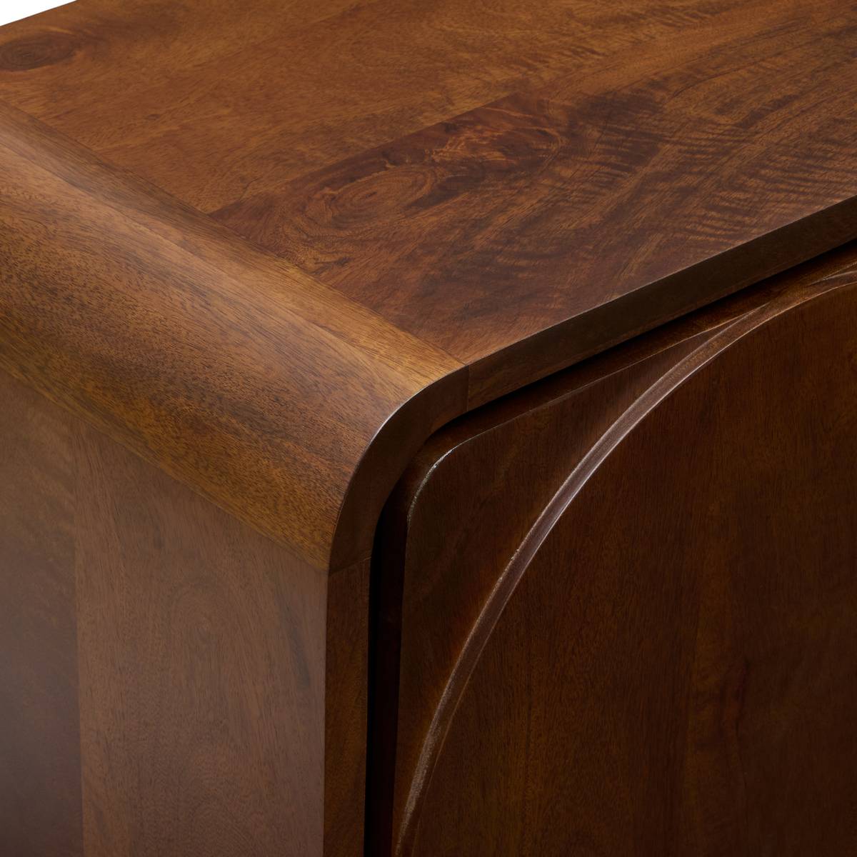 Rectangular sideboard with 3 doors and 3 shelves "Shelty" Mango wood, Brown, 160x70 cm Brown