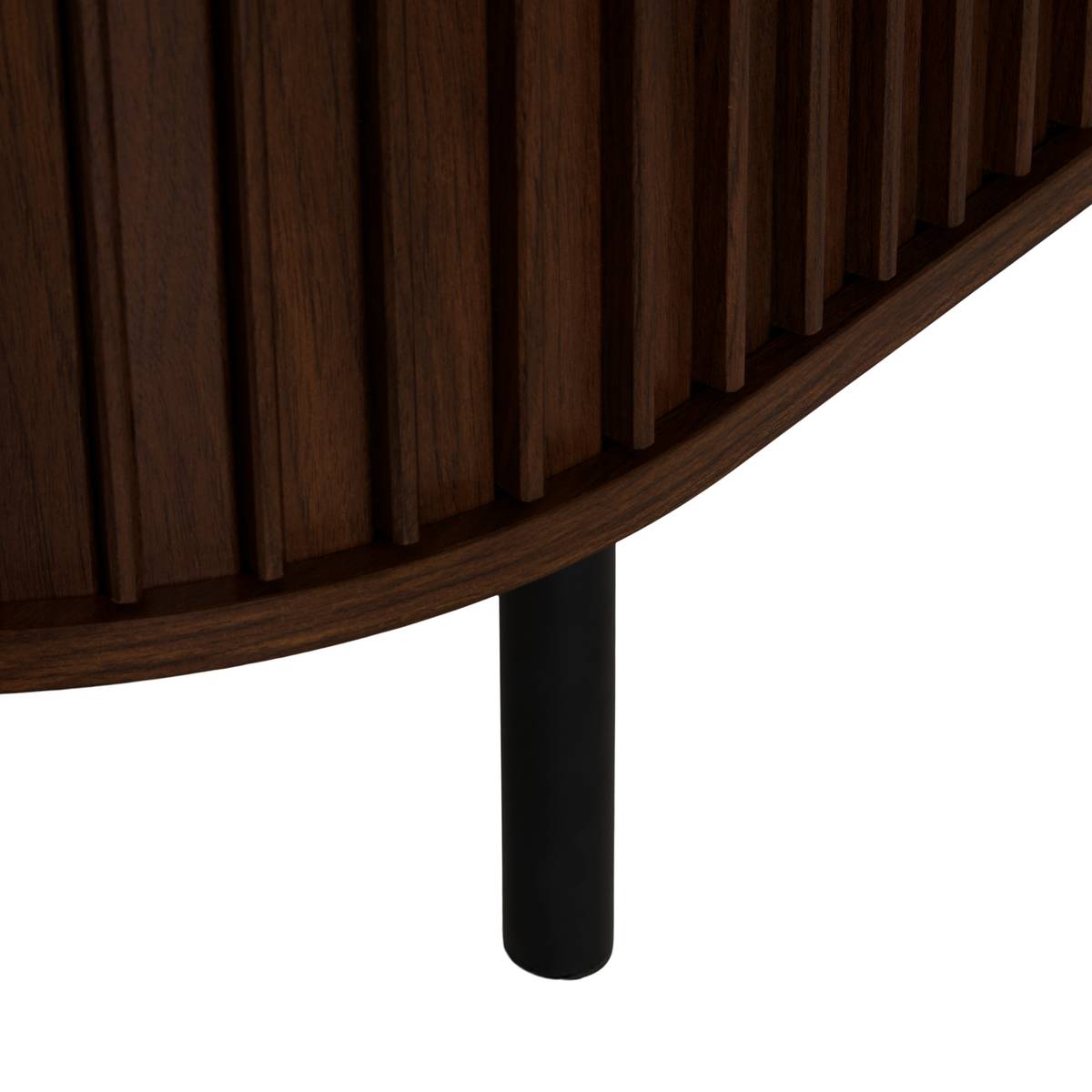 Oval TV stand with 2 doors and 2 shelves "Alcove" Brown, 140x40 cm Brown