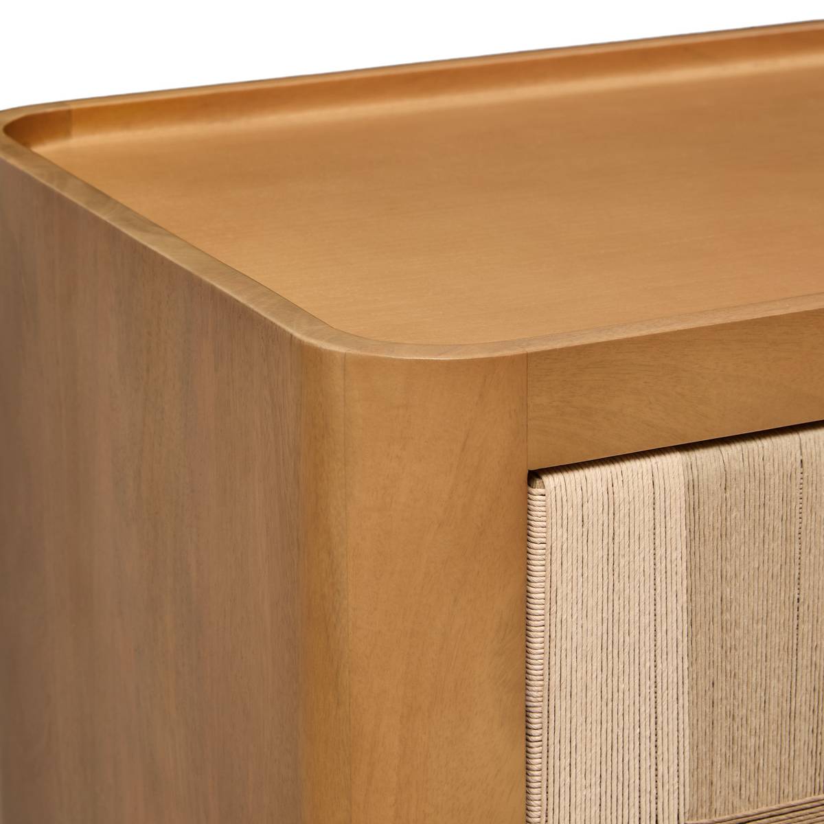 Rectangular 2-tier sideboard "Netsi" Mango wood, Sand, 124x135.5 cm Sand