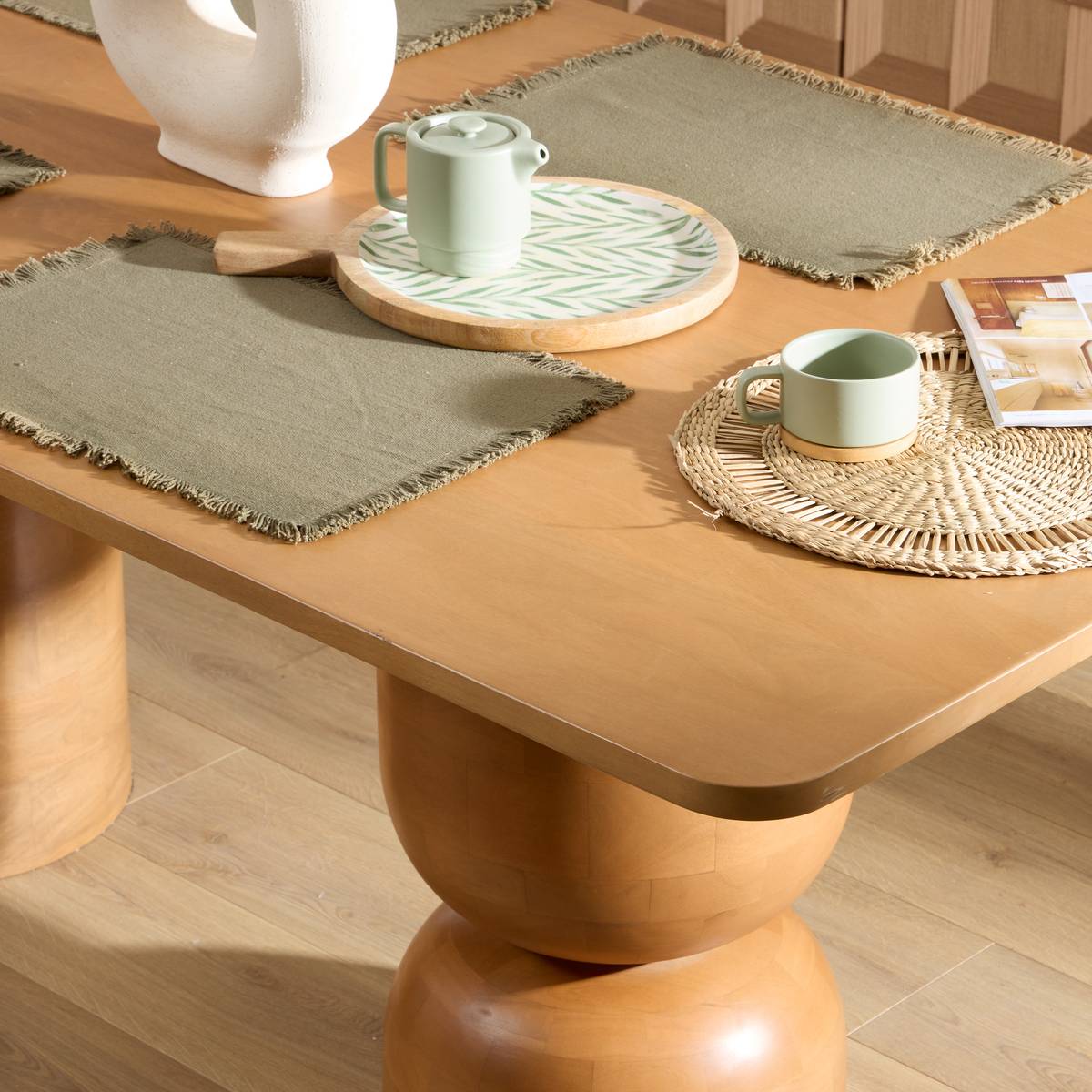 Dining table "Netsi" Mango wood, 8 seats Sand