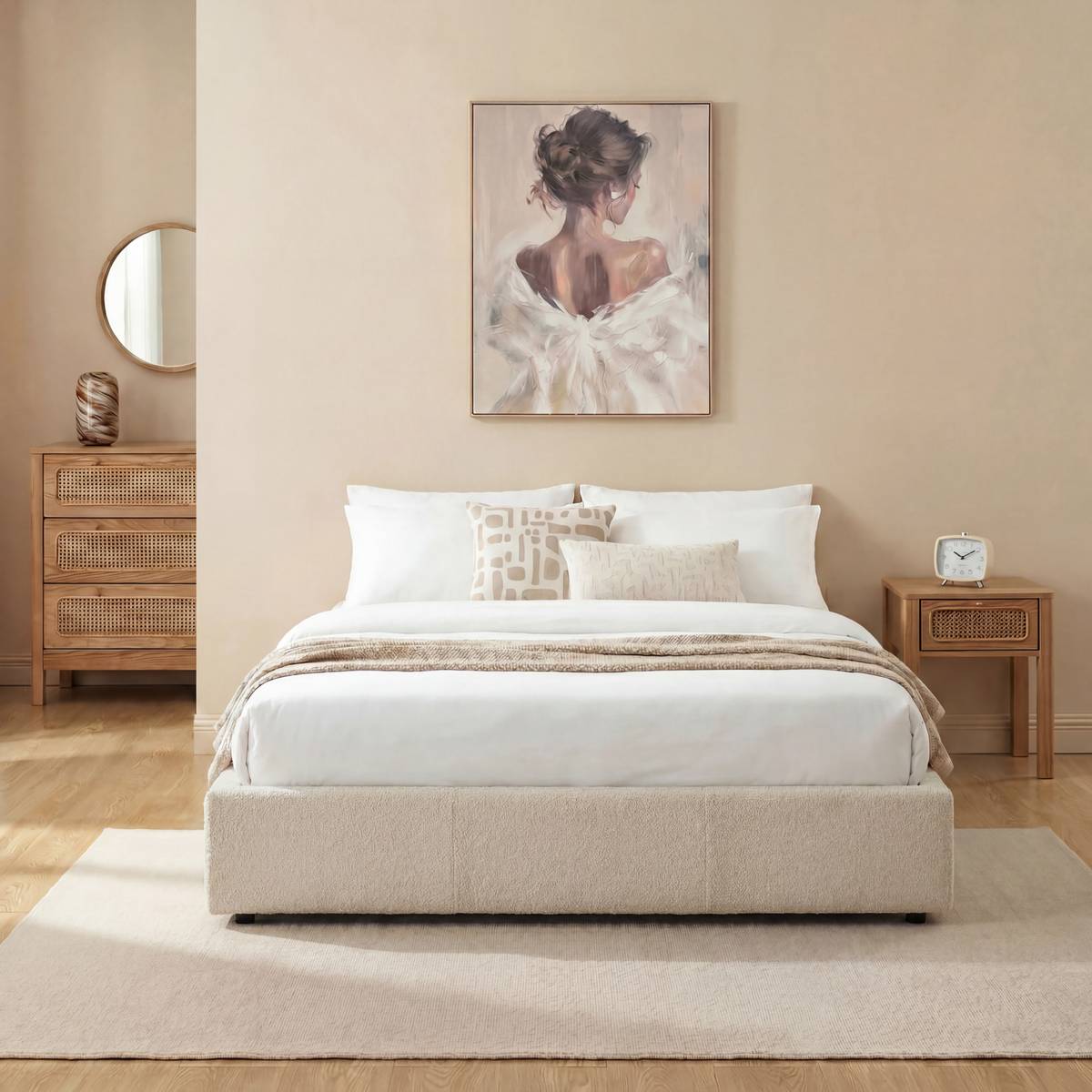 Storage bed "Luna" Steel, White, 160x200 cm White