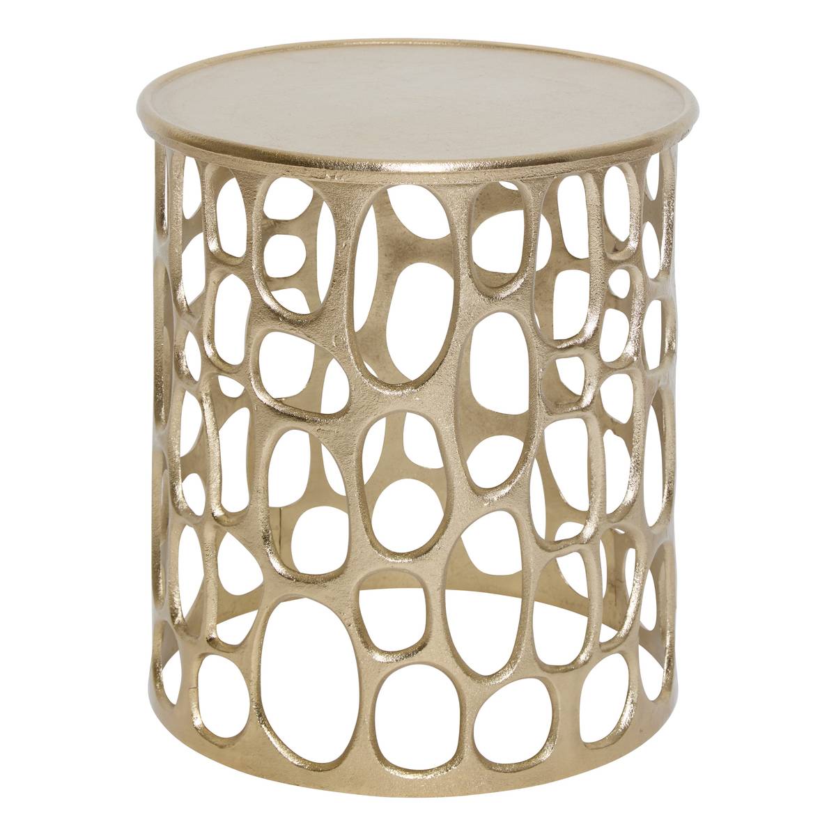 Side table "Mesh" Aluminum, Gold, Dia. 36.5 cm Gold