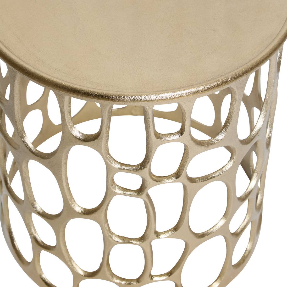 Side table "Mesh" Aluminum, Gold, Dia. 36.5 cm Gold