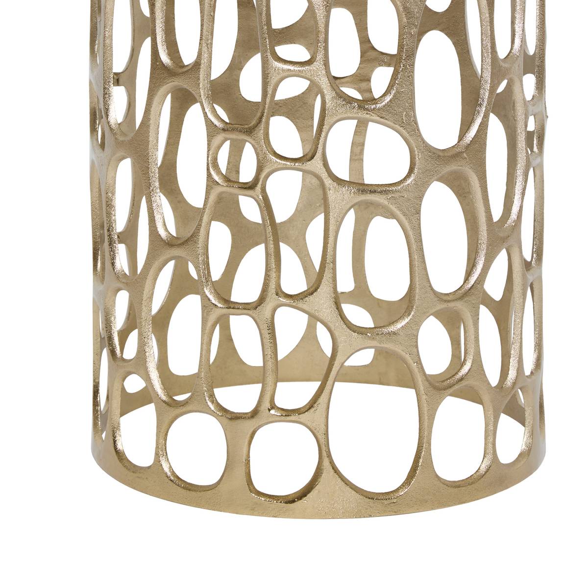 Side table "Mesh" Aluminum, Gold, Dia. 36.5 cm Gold