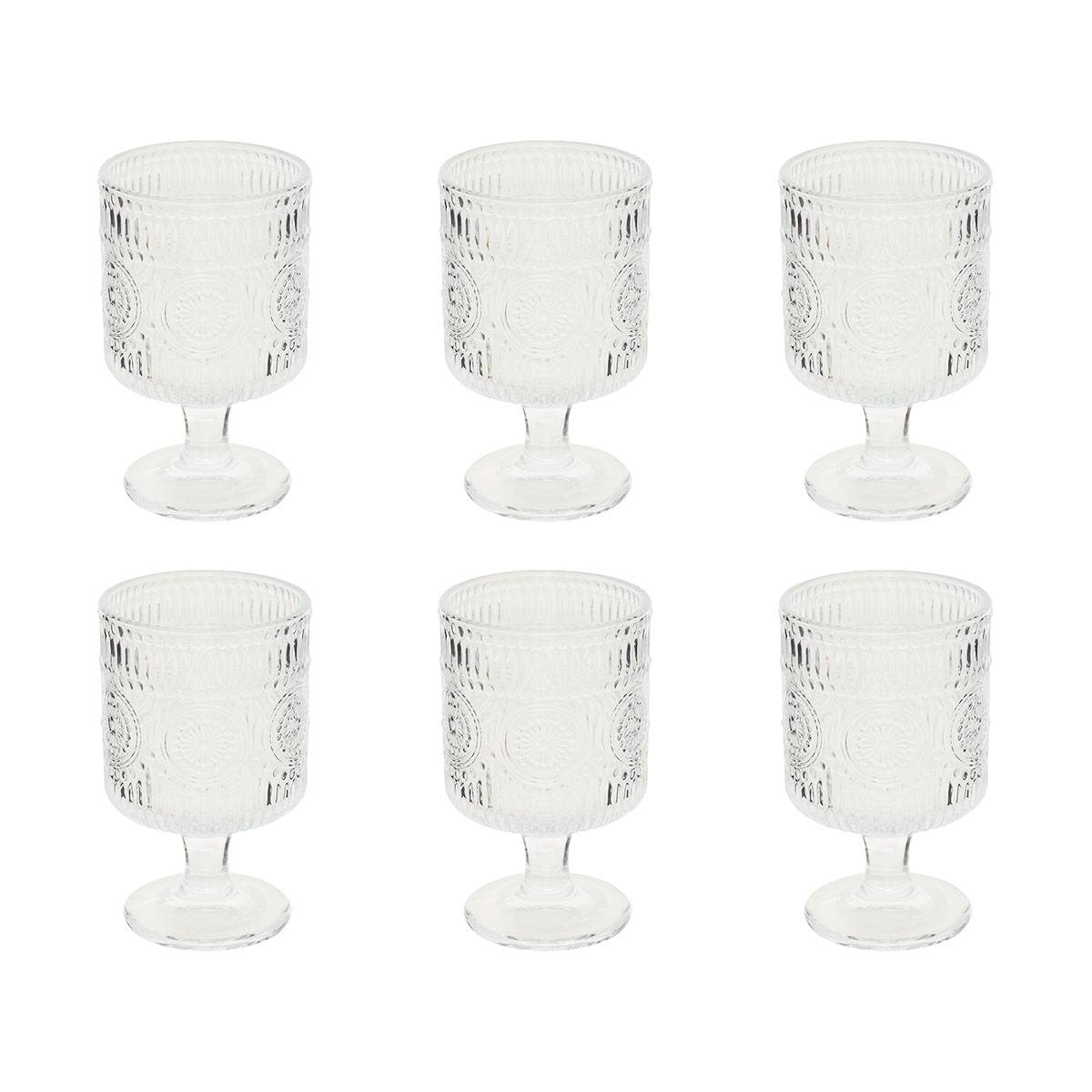 Set of 6 "Ina" wine glasses 210 ml, Glass, Transparent Transparent