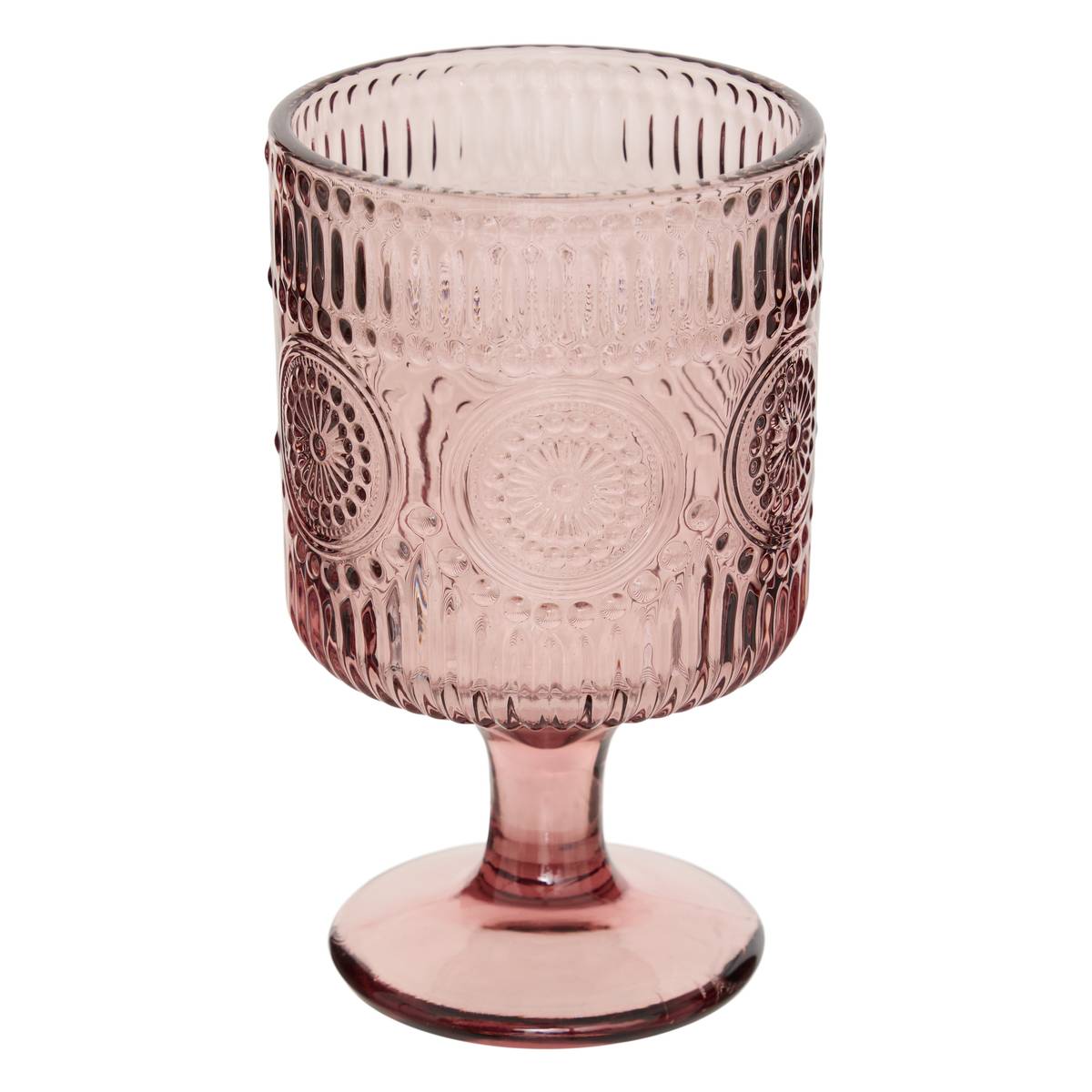 Set of 6 "Ina" wine glasses 210 ml, Glass, Pink Pink