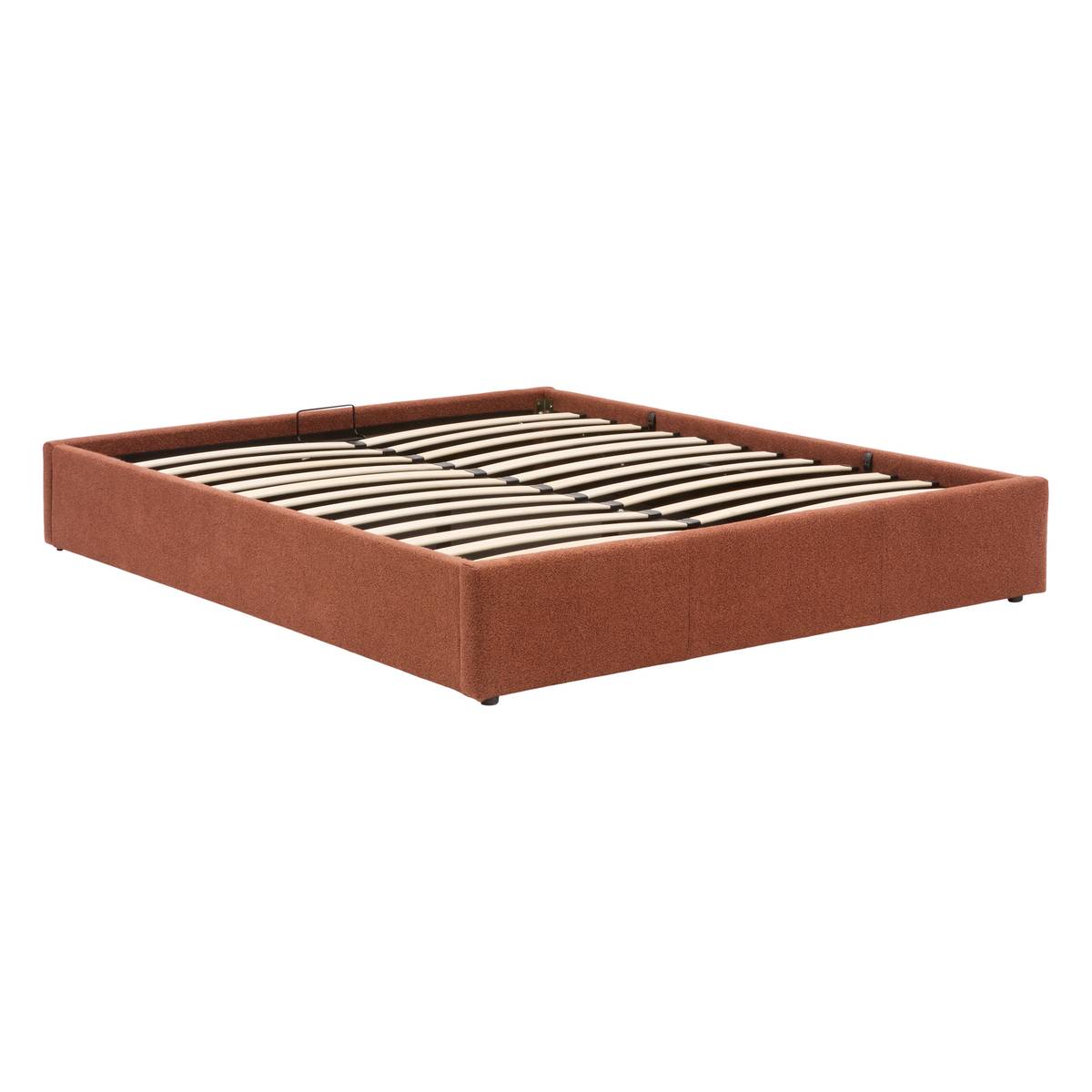Storage bed "Luna" Steel, Terracotta, 160x200 cm Terracotta