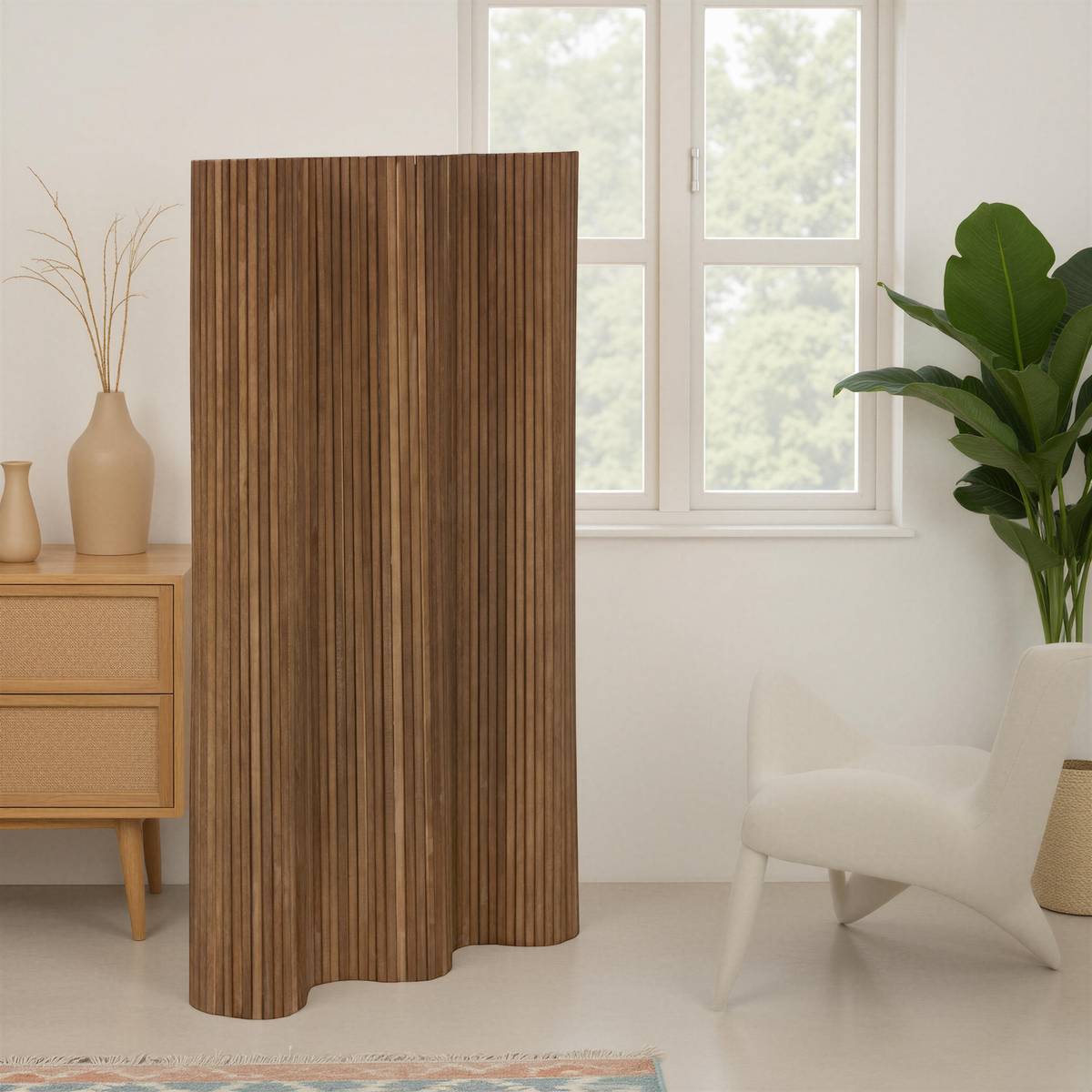 Room Divider "Colva" Paulownia, Brown, 170x120 cm Brown