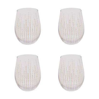 Lot de 4 gobelets bas "lunis" 540 ml, glass, gold