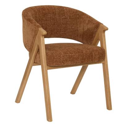 Armchair "amza" rubberwood, bronze