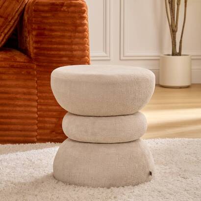 Pouf "ritem" cream, dia. 36 cm