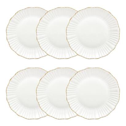 Set of 6 dinner plates "daphne" porcelain, d.27 cm