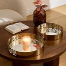 Set of 2 trays "Taymy" Glass, Dia. 38 cm Gold