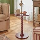 Side Table "Alix" Pine, Garnet red, Ø38 cm Garnet red