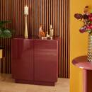 Square sideboard with 2 doors and 1 shelf "Douglas" Burgundy, 80x80 cm Bordeaux