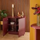 Square sideboard with 2 doors and 1 shelf "Douglas" Burgundy, 80x80 cm Bordeaux