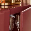 Square sideboard with 2 doors and 1 shelf "Douglas" Burgundy, 80x80 cm Bordeaux