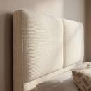 Storage bed "Wonta" Beige Linen, 160x200 cm White