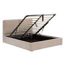 Storage bed "Wonta" Beige Linen, 160x200 cm Grey