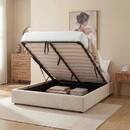Storage bed "Luna" Steel, White, 160x200 cm White