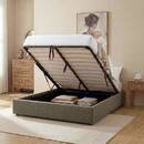 Storage bed "Luna" Steel, Khaki Green, 160x200 cm Khaki green