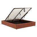 Storage bed "Luna" Steel, Terracotta, 160x200 cm Terracotta