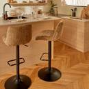 Set of 2 swivel bar stools "Cirea" Steel, Bronze, H.105 cm Bronze