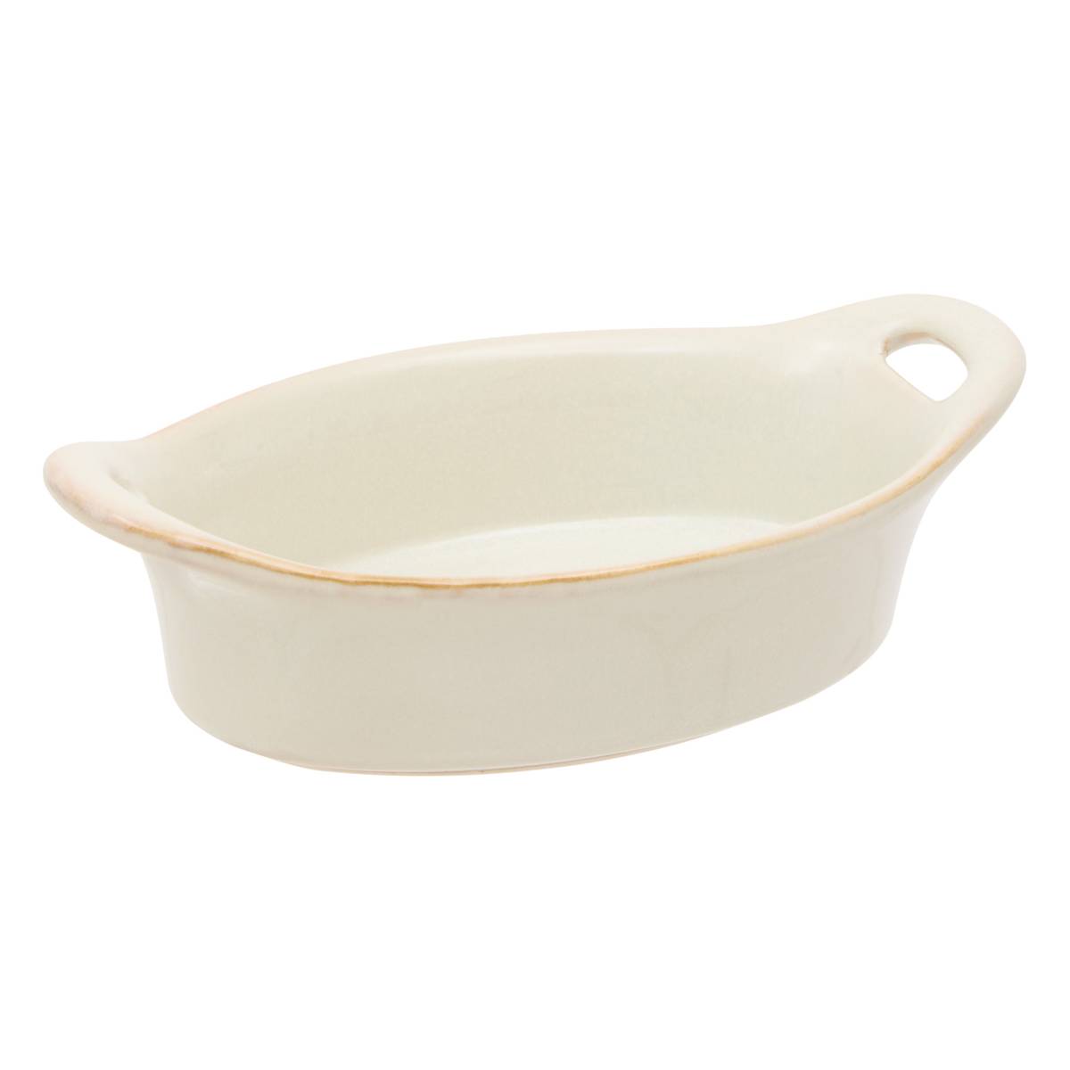 Oval baking dish "Unknown Land" Stoneware, 20.5x11.8 cm, Beige Beige