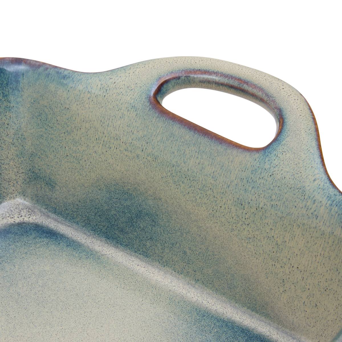 Rectangular baking dish "Unknown Land" Stoneware, 38.5x22.5 cm, Green Green