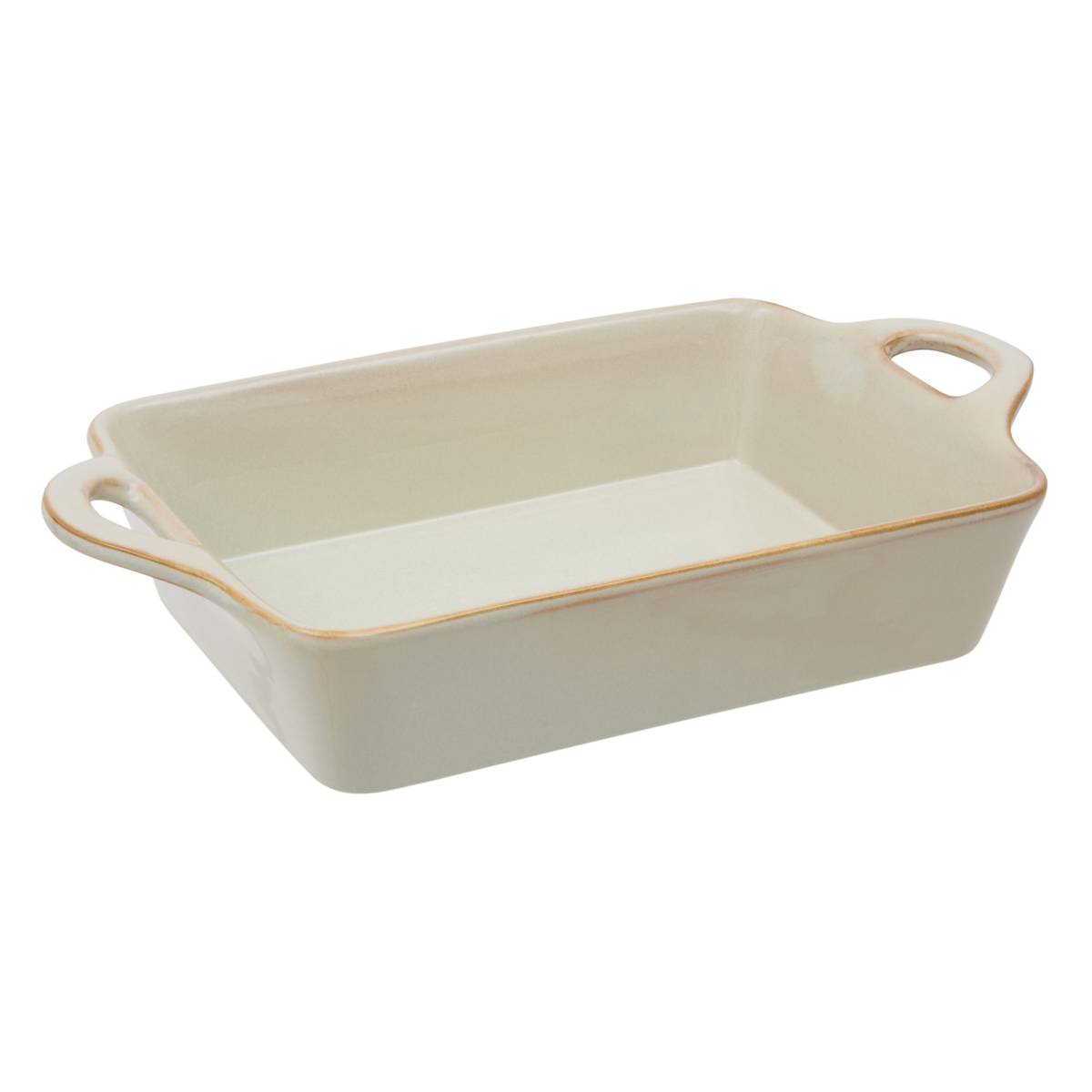 Rectangular baking dish "Unknown Land" Stoneware, 38.5x22.5 cm, Beige Beige