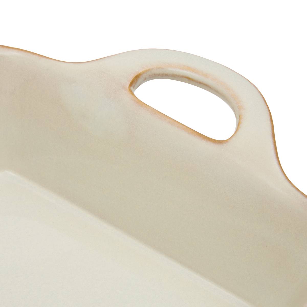 Rectangular baking dish "Unknown Land" Stoneware, 38.5x22.5 cm, Beige Beige