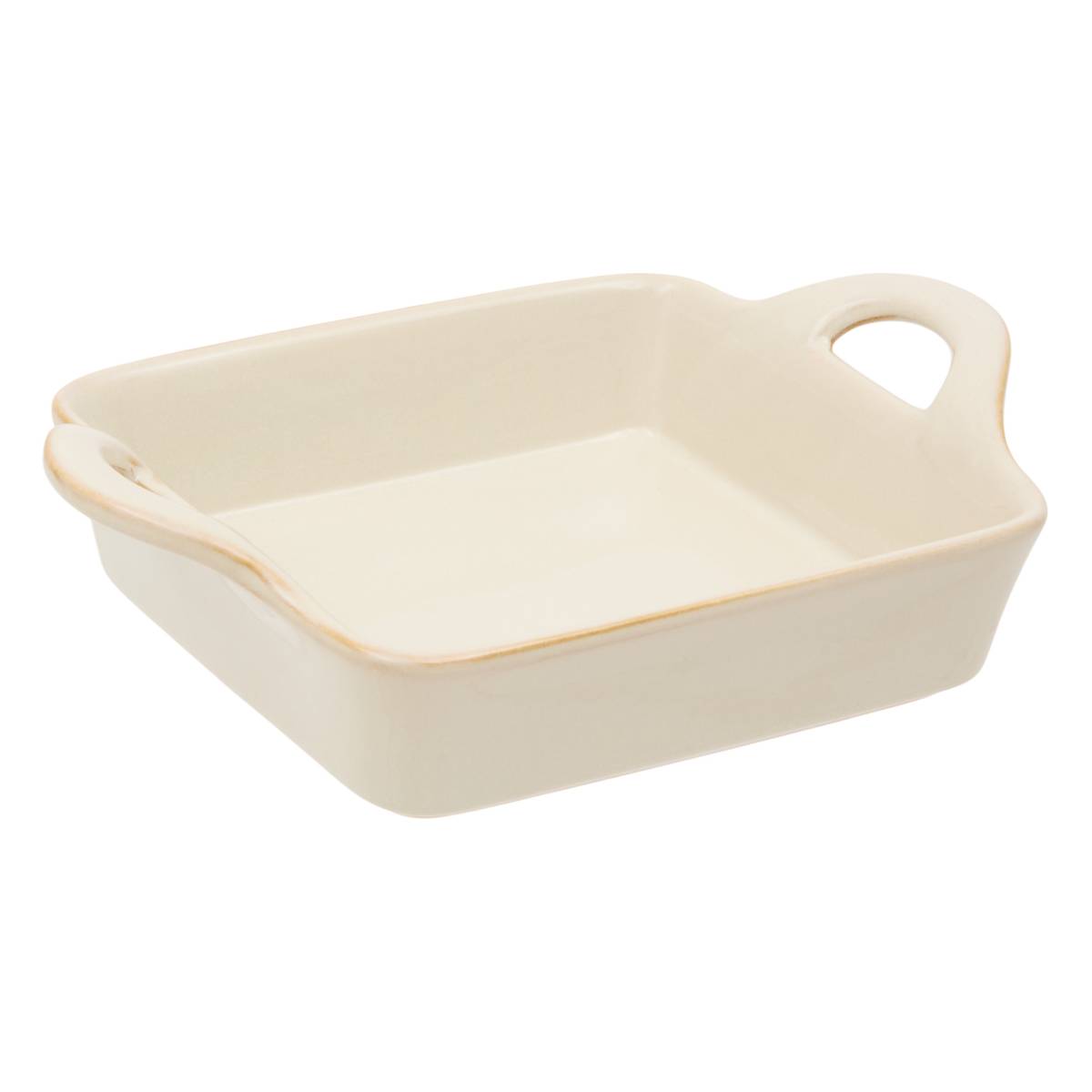 Square baking dish "Unknown Land" Stoneware, 24.5x18.5 cm, Beige Beige