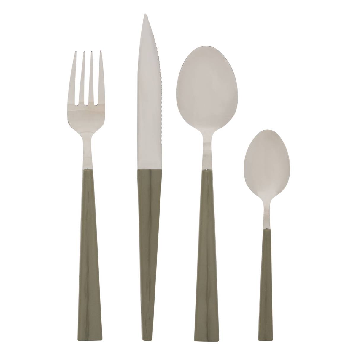 Cutlery set "Susan" Stainless steel, Khaki green Khaki green