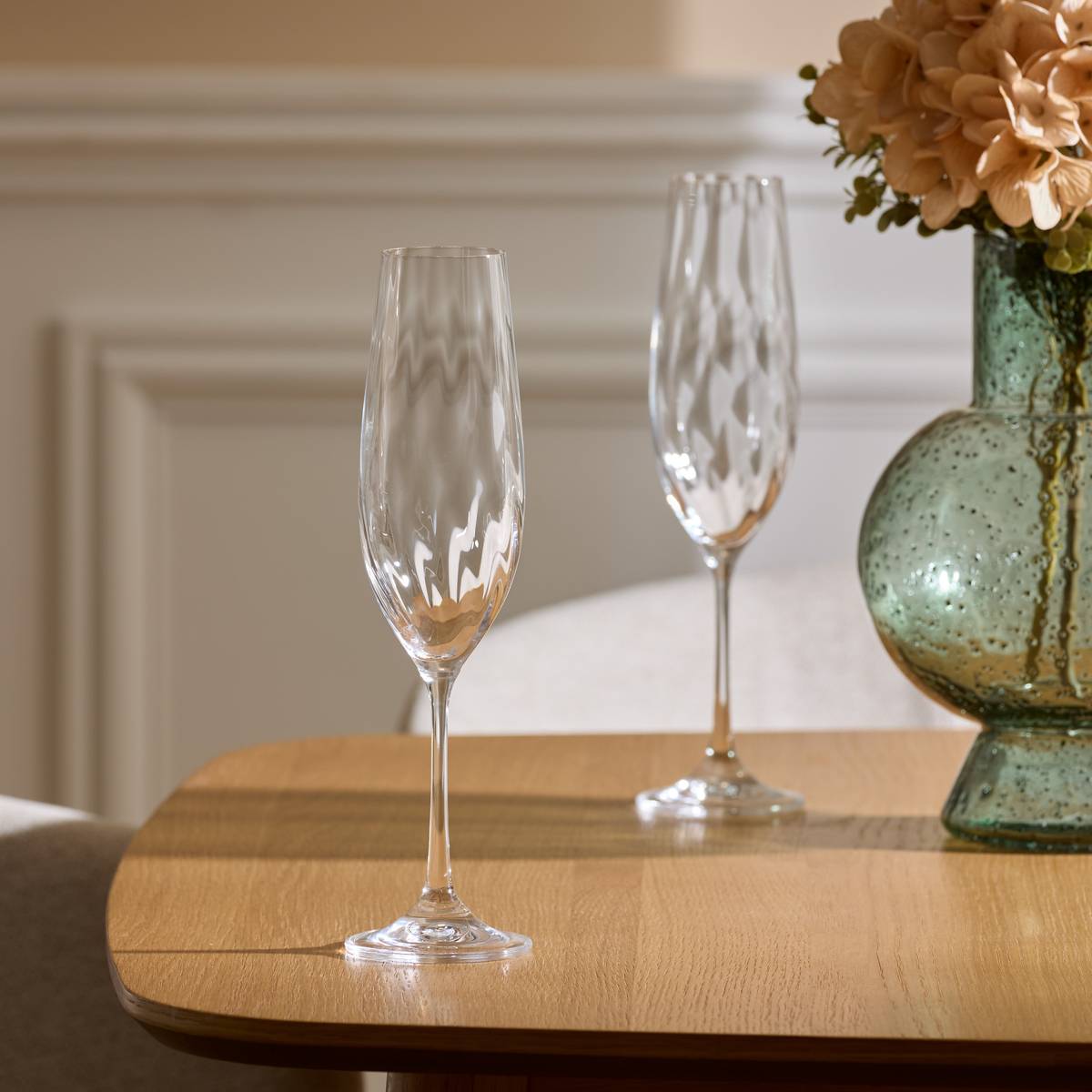 Set of 6 Champagne flutes "Neva" 260 ml, Crystal clear, Transparent Transparent